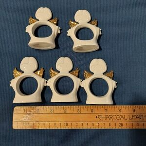 Elegant Angel Napkin Rings with Gold Accents
